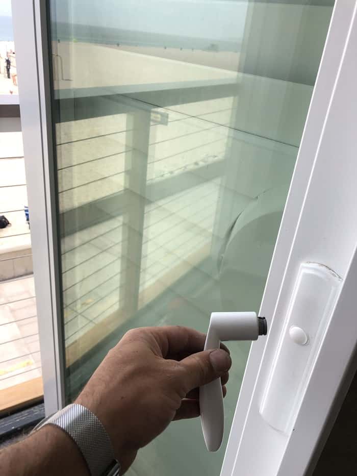 Custom access change: Exterior side after the change: no handle, no cylinder, no way in from the street.