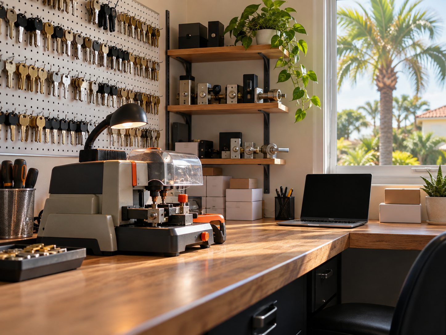 Home office: Our home office counter, where keys are copied by appointment.