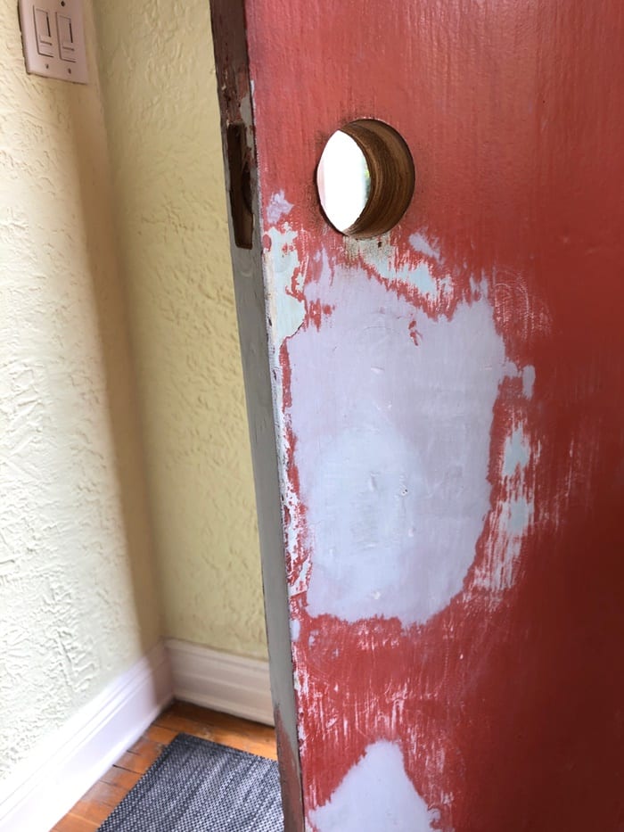 Old locks out, new set in: Holes patched and primed before the new hardware.